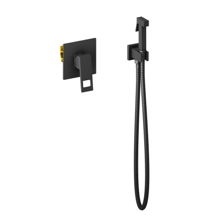 Смеситель с гигиеническим душем Timo Briana 7189/03SM встраиваемый в стену черный матовый без термостата