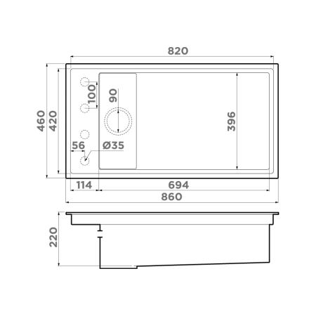 Кухонная мойка Omoikiri Kinaru Pro 86-U/I 4993028 86х46 цвет голубой