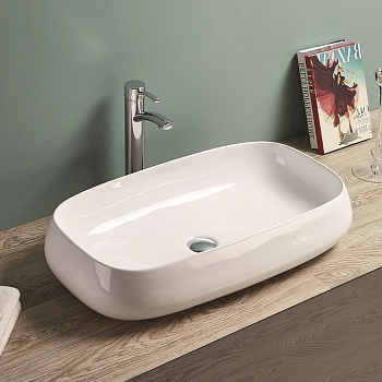 Раковина керамическая Art&Max AM-78101 72х41 накладная цвет белый