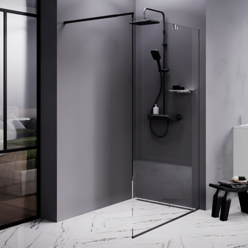 Душевая перегородка Am.Pm Func W84WI-120-F1-BTE 120х200 стекло прозрачное профиль черный