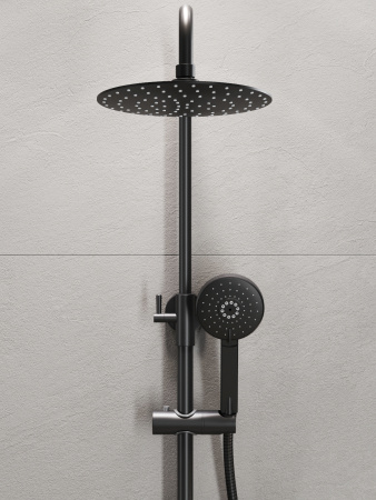 Душевая стойка Agger Brilliant A0393344 настенная цвет черный