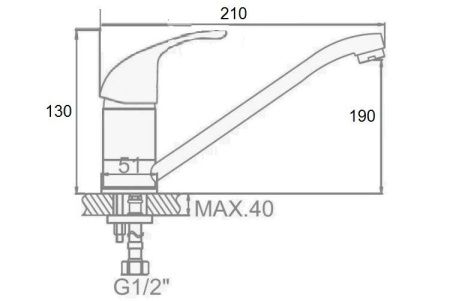 Смеситель для кухни D-Lin D153601 на мойку хром