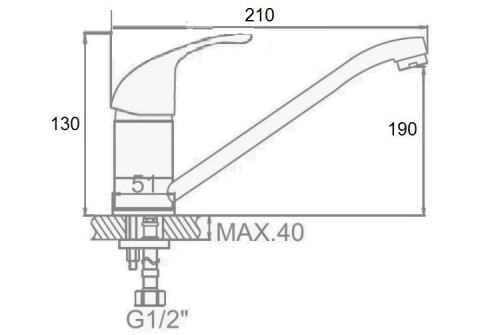 Смеситель для кухни D-Lin D154601 на мойку хром - фото 2