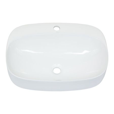 Раковина из сантехнического фарфора Melana 320326-805 60х40 накладная цвет белый 1 отверстие под смеситель
