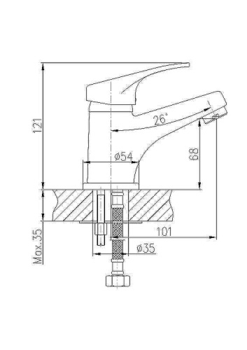 Cмеситель Haiba HB1013 на раковину хром - фото 3