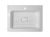 Раковина из искусственного камня Эстет Каре Люкс ФР-00014679 60х50 накладная цвет белый 1 отверстие под смеситель