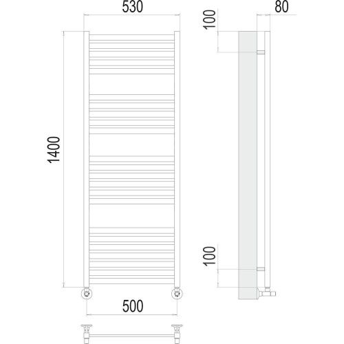 Полотенцесушитель водяной Terminus 4670078530899 55х140 хром - фото 3