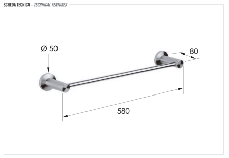 Полотенцедержатель Remer Minimal INOX Mi30INOXCR