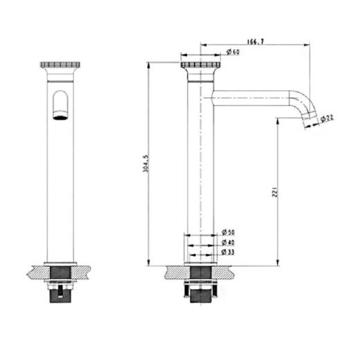 Смеситель Bronze de Luxe OMG! 9008GM-G на раковину серый - фото 3