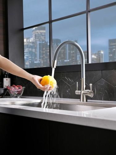 Смеситель для кухни LeMark Comfort LM3075GM на мойку графит - фото 4