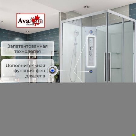 Душевая кабина AvaCan K K2010N 100х100 прямоугольная без крыши ориентация универсальная