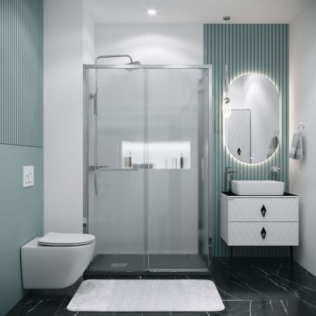 Душевая перегородка Grossman Style 200.K33.05.70.10.02 70х195 стекло текстурное профиль хром