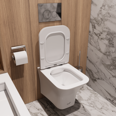 Унитаз подвесной Cerutti SPA CT9242 белый матовый с сиденьем микролифт безободковый каскадный смыв