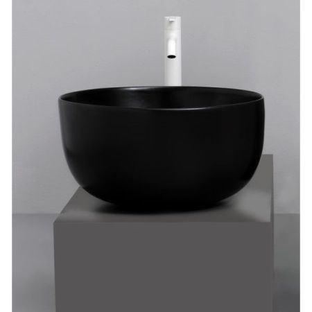 Раковина керамическая White Ceramic Dome W030705 40х40 накладная цвет черный
