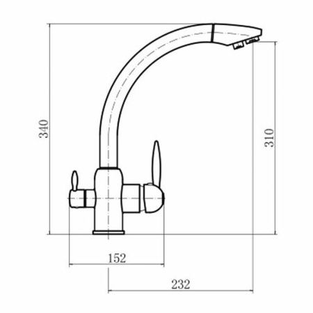 Смеситель для кухни Fashun A4399-20 на мойку бежевый