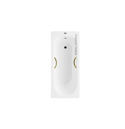 Ванна чугунная Vinsent Veron Soissons VCN1707042H/VH0015GD 170х70 пристенная прямоугольная с ножками с ручками