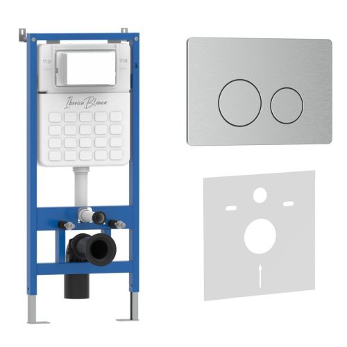 Комплект сантехническая инсталляция с клавишей смыва Iberica Blanca INOX-O IB001.8132 - фото 2
