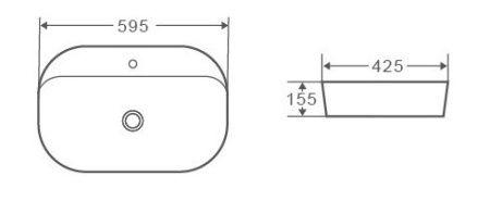 Раковина из сантехнического фаянса Grossman GR-3027 60х40 накладная цвет белый