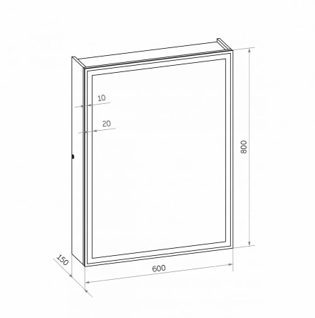 Зеркало-шкаф Art&Max TECHNO AM-Tec-600-800-1D-DS-F-Nero 60х80 подвесной цвет черный