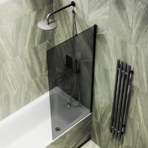 Душевая шторка на ванну Maybah Glass MGV-80-6ш 60х140 стекло тонированное профиль черный - фото 4
