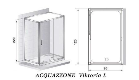 Душевая кабина Acquazzone Viktoria 120SL-L с паром 120х90 прямоугольная с крышей ориентация левая