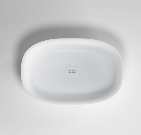 Раковина из искусственного камня Plumberia Selection Seta SETA SOFT BO 60х40 накладная цвет белый без отверстий под смеситель