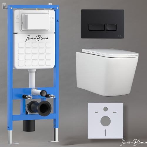 Комплект унитаз с инталляцией и клавишей смыва Iberica Blanca TOLEDO ALTO IB001.TLA.234.212 - фото 2
