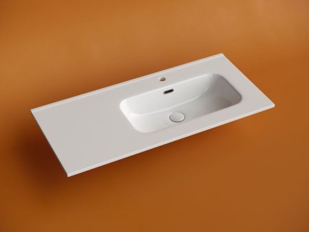 Раковина из сантехнического фарфора Ceramica Nova ELEMENT CN7003R 100х50 накладная цвет белый 1 отверстие под смеситель