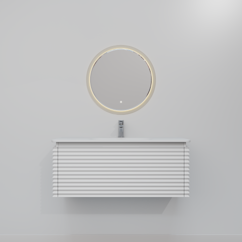 Тумба с раковиной зеркалом и смесителем ArtDecco Jacqueline (Жаклин) AJC10W34S1MF 100x45x40 подвесная цвет белый - фото 4