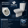 Унитаз напольный с бачком Taliente Arte Vortex 3 AR33043 белый с сиденьем безободковый смыв торнадо