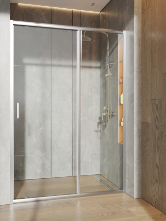 Душевая дверь Orange E02-130TCR 131х190 стекло прозрачное профиль хром глянцевый