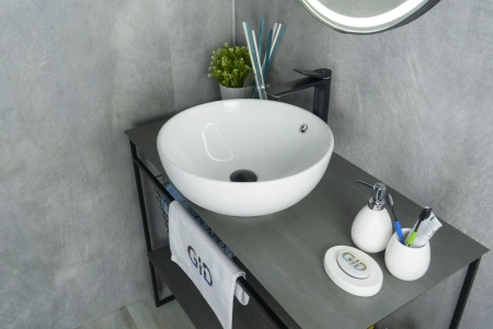 Раковина керамическая Gid Esfera 51103 40х40 накладная цвет белый без отверстий под смеситель