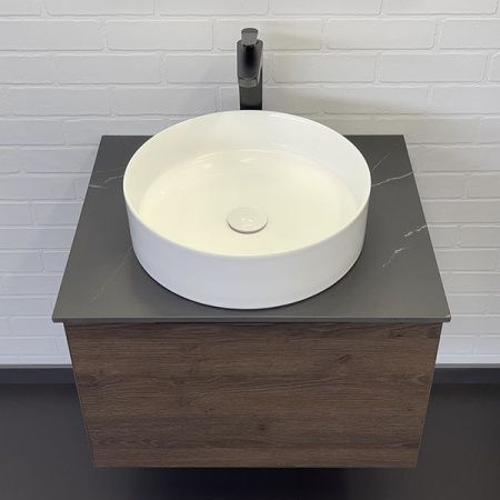 Тумба с раковиной Comforty Портленд 00-00013791CF 60х50 подвесная цвет коричневый