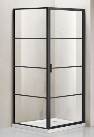 Душевой уголок Azario Richmond AZ- NAG1221 1000 BLACK 100х100 стекло прозрачное профиль черный без поддона
