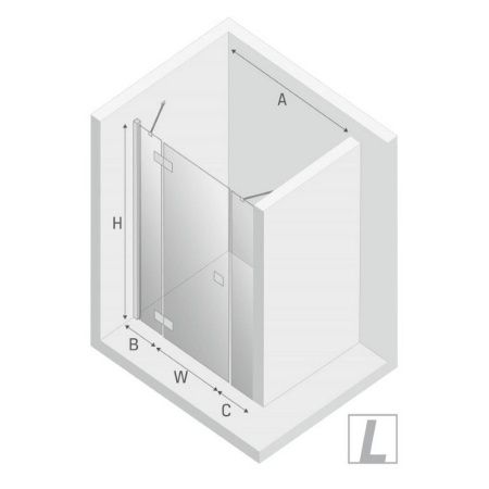 Душевая дверь New Trendy REFLEXA PLUS L EXK-5076 110х200 стекло прозрачное профиль хром