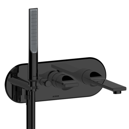 Смеситель для ванны Bossini Apice Z00555.073 встраиваемый в стену черный матовый без термостата (внешняя часть)