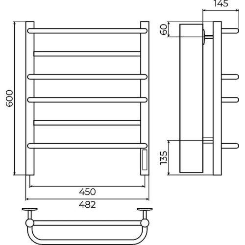 Полотенцесушитель Terminus 4670078557001 48х60 электрический белый - фото 3