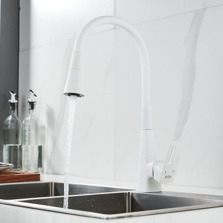 Смеситель для кухни Raffine F313C-1 на мойку белый