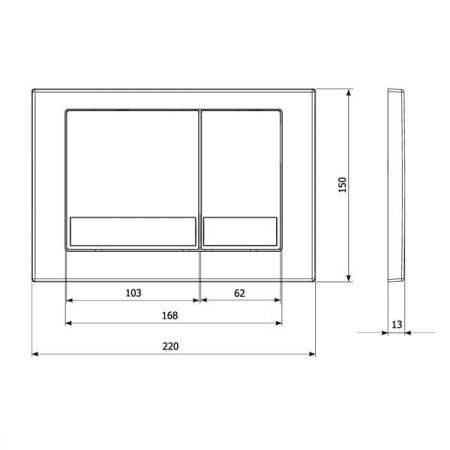 Клавиша смыва механическая KK POL M11 SPP/037/SG/K цвет золото
