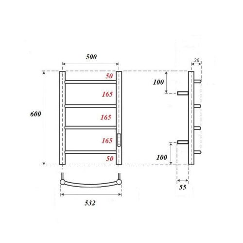 Полотенцесушитель Point Афина PN04856W электрический белый - фото 2