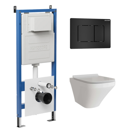 Инсталляция + кнопка смыва + унитаз Grossman Classic 97.4440S.04.21M