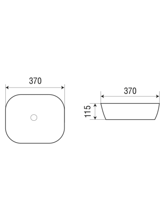 Раковина из сантехнического фаянса WeltWasser WW SK 10000004527 40 см накладная цвет черный без отверстий под смеситель