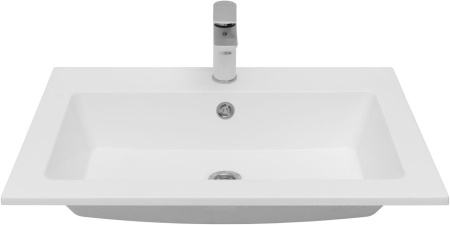 Раковина из искусственного камня Aquanet Мокка 00303657 66х45 полувстраиваемая цвет белый 1 отверстие под смеситель