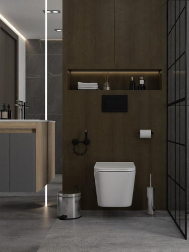 Унитаз подвесной Teymi Helmi T40310 белый с сиденьем микролифт безободковый смыв торнадо - фото 4