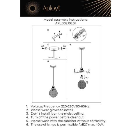 Светильник подвесной Aployt Sofi (Софи) APL.302.06.01