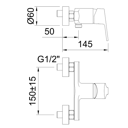 Смеситель Clever GO! 98623 настенный хром - фото 2