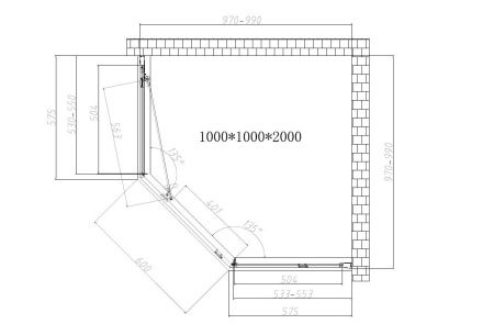 Душевой уголок Vincea Show VSP1-4SH100CL 100х100 стекло прозрачное профиль хром без поддона
