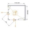 Душевой уголок Cezares ELENA ELENA-W-AH-2-120/90-P-Cr-R 120х90 стекло рифленое профиль хром без поддона