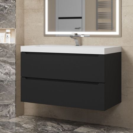 Тумба под раковину Uperwood Tanos 291020233 90х50 подвесная цвет черный