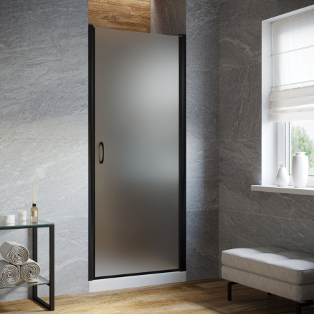 Душевая дверь Vegas-Glass EP LUX EP LUX 60 02М 10 R 60х200 стекло матовое профиль черный матовый